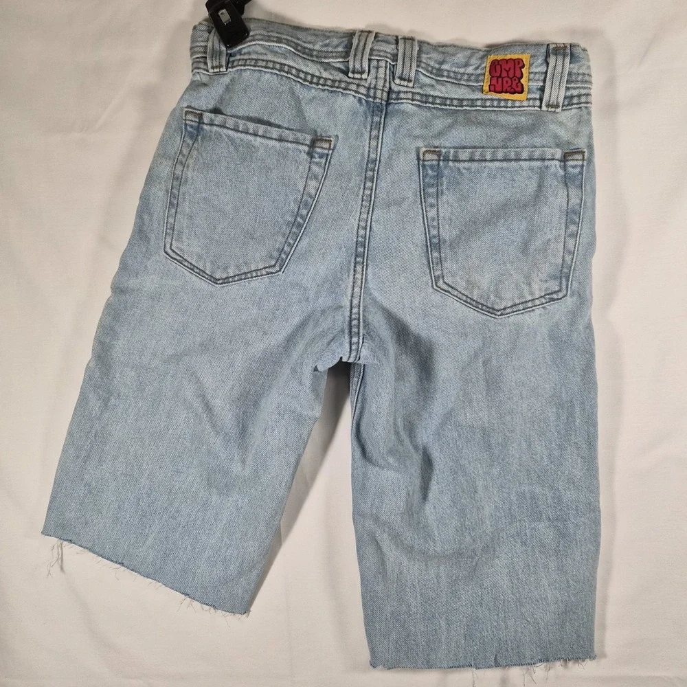 Empyre Denim Jorts Shorts Mens 27 Light Wash Baggy Y2K Skater Streetwear Raw Hem
